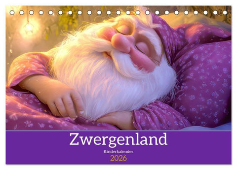 Zwergenland - Kinderkalender (Tischkalender 2026 DIN A5 quer), CALVENDO Monatskalender