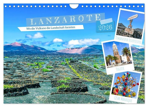 Lanzarote - Wo die Vulkane die Landschaft formten (Wandkalender 2026 DIN A4 quer), CALVENDO Monatskalender