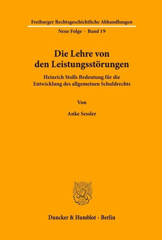 Die Lehre von den Leistungsstörungen.
