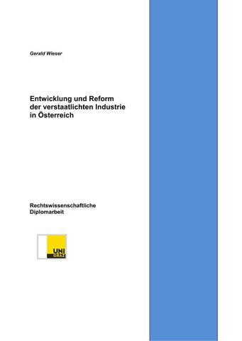 Entwicklung und Reform der verstaatlichten Industrie in Österreich