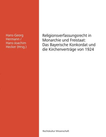 Religionsverfassungsrecht in Monarchie und Freistaat