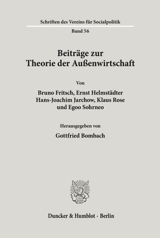 Beiträge zur Theorie der Außenwirtschaft.