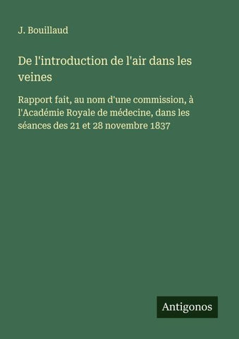 De l'introduction de l'air dans les veines