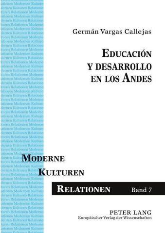 Educación y desarrollo en los Andes