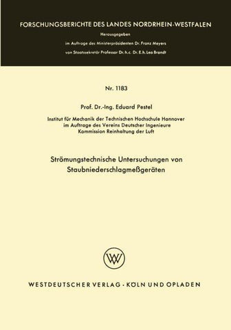 Strömungstechnische Untersuchungen von Staubniederschlagsmeßgeräten