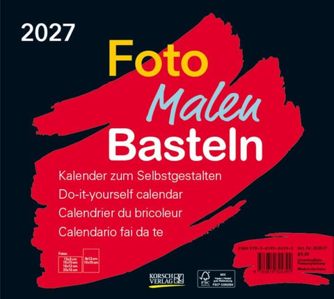 Foto-Malen-Basteln Bastelkalender quer schwarz 2027