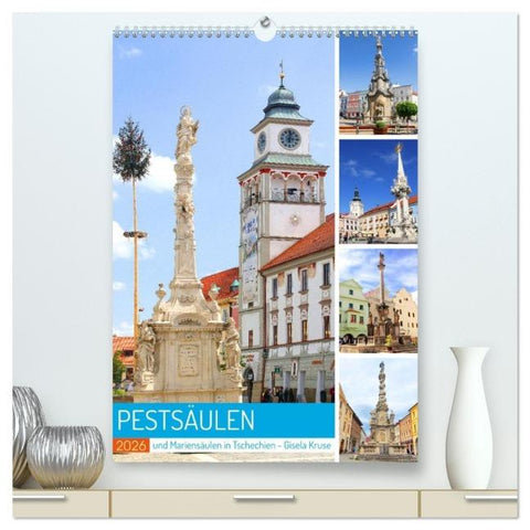 Pestsäulen und Mariensäulen in Tschechien (hochwertiger Premium Wandkalender 2026 DIN A2 hoch), Kunstdruck in Hochglanz