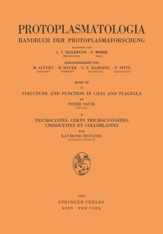 Structure and Function in Cilia and Flagella / Trichocystes, Corps Trichocystoïdes, Cnidocystes et Colloblastes