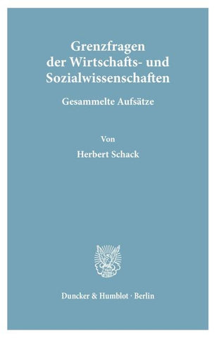 Grenzfragen der Wirtschafts- und Sozialwissenschaften.