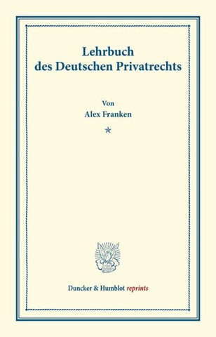 Lehrbuch des Deutschen Privatrechts.