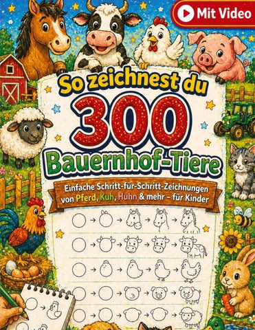 So zeichnest du 300 Bauernhof-Tiere