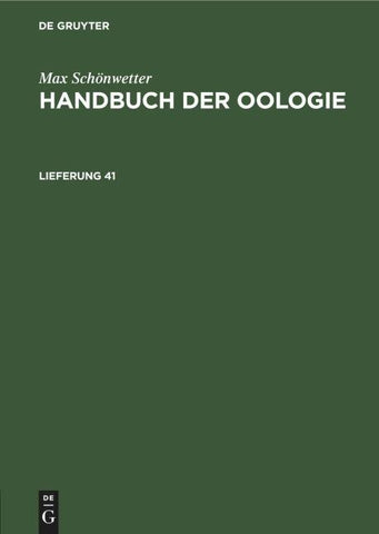 Max Schönwetter: Handbuch der Oologie. Lieferung 41