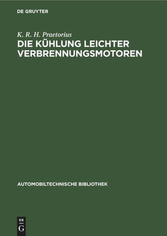 Die Kühlung leichter Verbrennungsmotoren