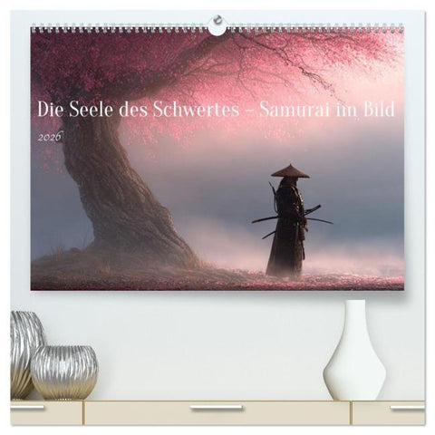 Die Seele des Schwertes – Samurai im Bild (hochwertiger Premium Wandkalender 2026 DIN A2 quer), Kunstdruck in Hochglanz
