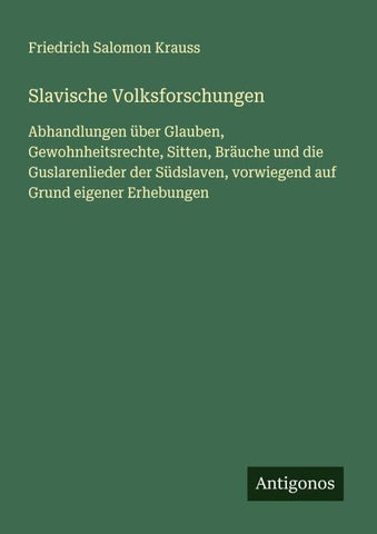 Slavische Volksforschungen
