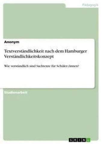 Textverständlichkeit nach dem Hamburger Verständlichkeitskonzept