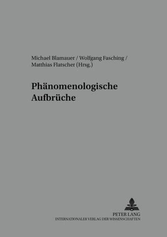 Phänomenologische Aufbrüche
