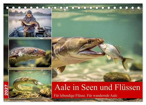 Aale in Seen und Flüssen (Tischkalender 2027 DIN A5 quer), CALVENDO Monatskalender