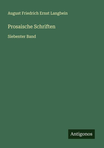 Prosaische Schriften