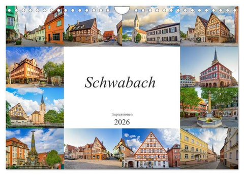 Schwabach Impressionen (Wandkalender 2026 DIN A4 quer), CALVENDO Monatskalender
