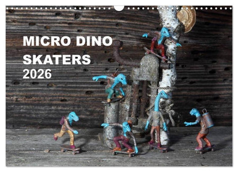 Micro Dino Skaters 2026 (Wandkalender 2026 DIN A3 quer), CALVENDO Monatskalender