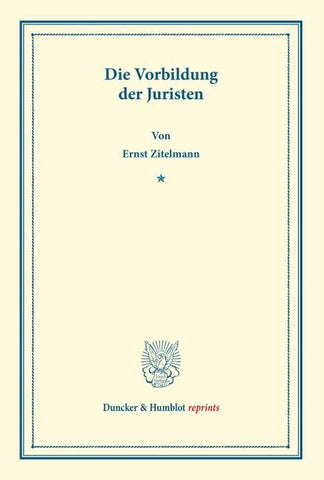 Die Vorbildung der Juristen