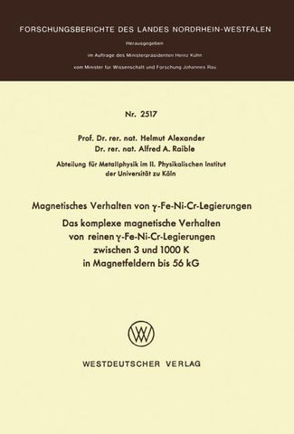 Magnetisches Verhalten von γ-Fe-Ni-Cr-Legierungen