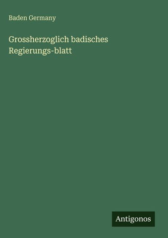 Grossherzoglich badisches Regierungs-blatt