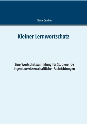 Kleiner Lernwortschatz Technisches Englisch