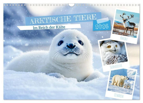 ARKTISCHE TIERE Im Reich der Kälte (Wandkalender 2026 DIN A3 quer), CALVENDO Monatskalender