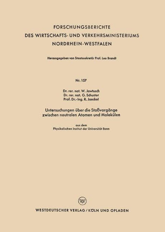 Untersuchungen über die Stoßvorgänge zwischen neutralen Atomen und Molekülen