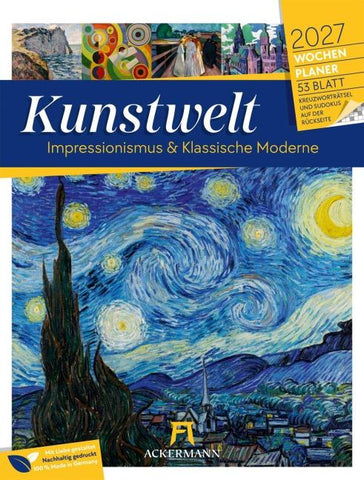 Kunstwelt Wochenplaner Kalender 2027 | Impressionismus und Klassische Moderne