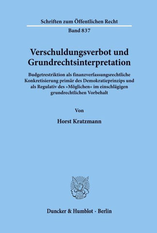 Verschuldungsverbot und Grundrechtsinterpretation.