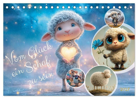 Vom Glück ein Schaf zu sein (Tischkalender 2027 DIN A5 quer), CALVENDO Monatskalender