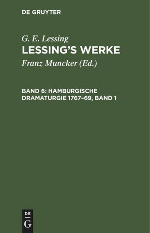 Hamburgische Dramaturgie 1767–69, Band 1