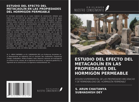 ESTUDIO DEL EFECTO DEL METACAOLÍN EN LAS PROPIEDADES DEL HORMIGÓN PERMEABLE