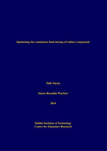 Optimising the continuous final mixing of rubber compounds