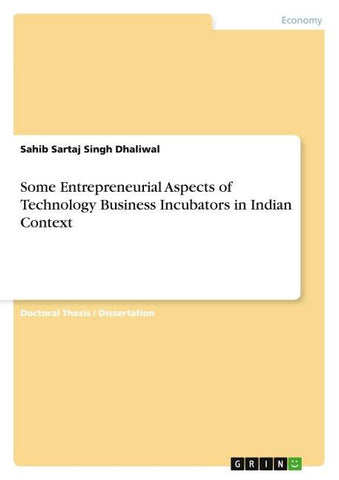 Some Entrepreneurial Aspects of Technology Business Incubators in Indian Context
