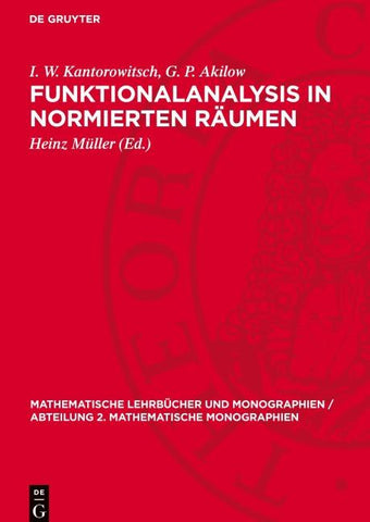 Funktionalanalysis in normierten Räumen