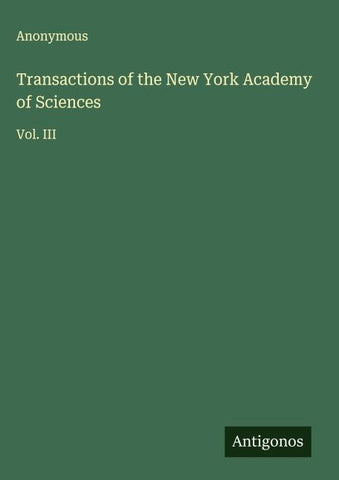 Transactions of the New York Academy of Sciences