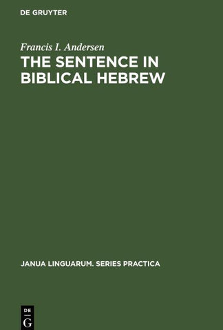 The Sentence in Biblical Hebrew
