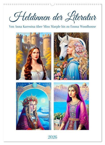 Heldinnen der Literatur (Wandkalender 2026 DIN A2 hoch), CALVENDO Monatskalender
