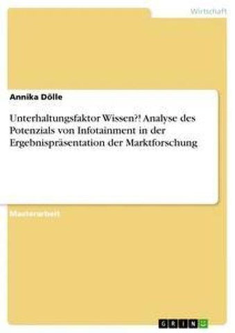 Unterhaltungsfaktor Wissen?! Analyse des Potenzials von Infotainment in der Ergebnispräsentation der Marktforschung