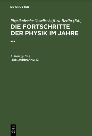 Die Fortschritte der Physik im Jahre 1856
