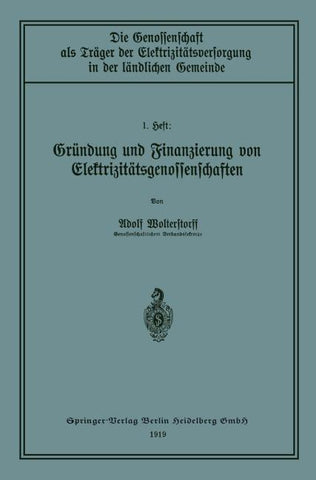 Gründung und Finanzierung von Elektrizitätsgenossenschaften