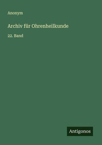 Archiv für Ohrenheilkunde