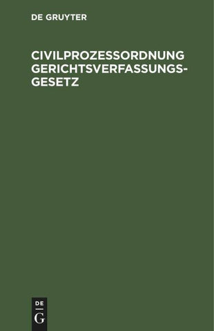 Civilprozeßordnung Gerichtsverfassungsgesetz