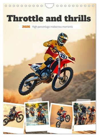 Throttle and thrills - High percentage motocross moments (Wall Calendar 2026 DIN A4 portrait), CALVENDO 12 Month Wall Calendar