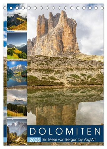Dolomiten, ein Meer aus Bergen by VogtArt (Tischkalender 2026 DIN A5 hoch), CALVENDO Monatskalender