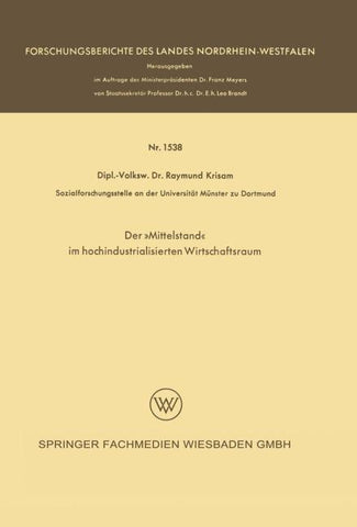 Der »Mittelstand« im hochindustrialisierten Wirtschaftsraum